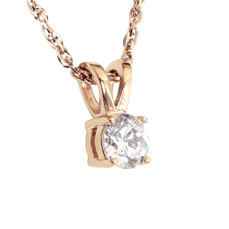 Solitaire CZ Pendant-Rose...