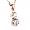 Solitaire 2CZ Pendant-Rose Gold (SS)