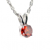 Solitaire CZ Pendant-Rhodium (SS) Clear