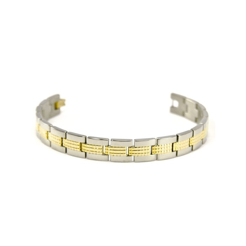 Men Texture Two Tone Bracelet (Ti)