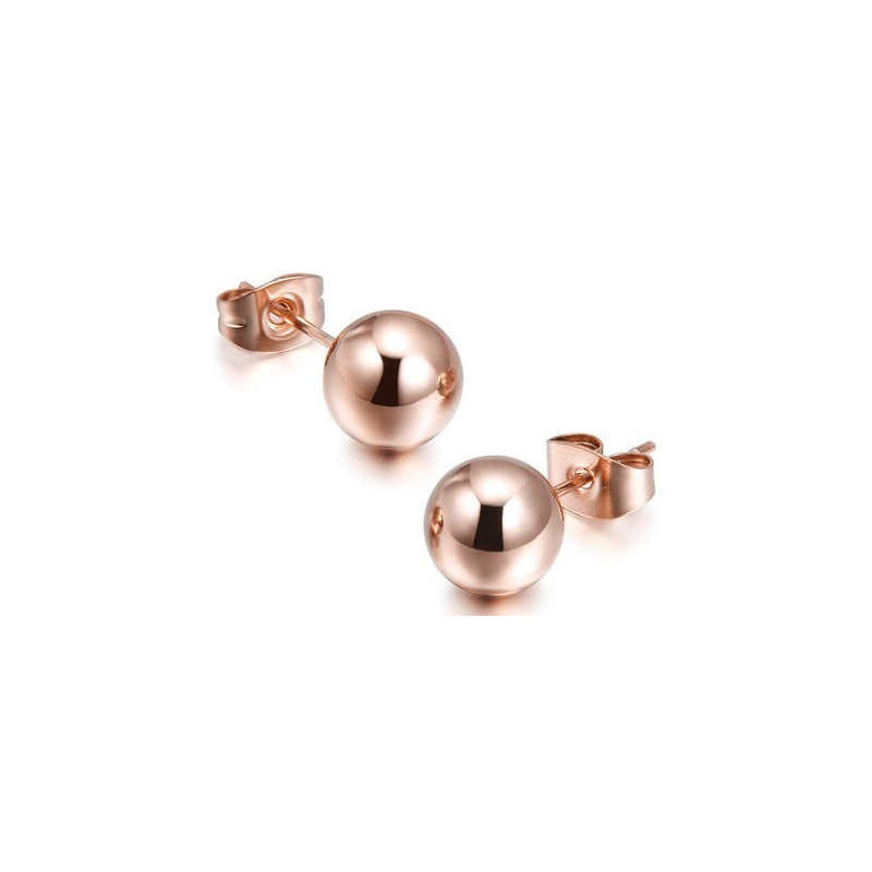 Ball Stud Earrings Rose Gold (SS)