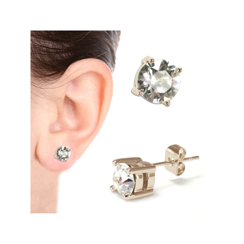 Solitaire Stud Earring Gold 6mm (SS)