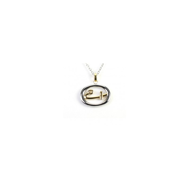 Two Tone Logo Pendant (SS)