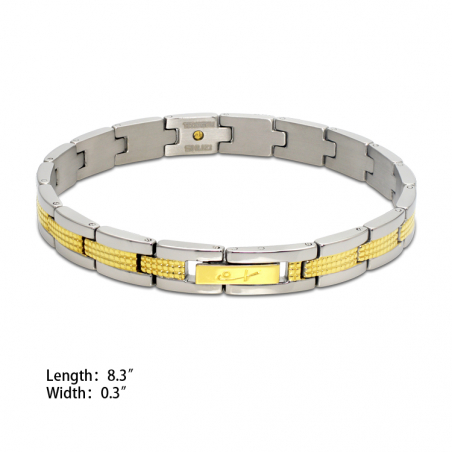 Textured Two Tone Bracelet (Ti)