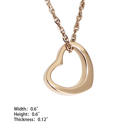 Curved Heart Pendant-Rose Gold (SS)