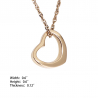 Curved Heart Pendant-Rose Gold (SS)