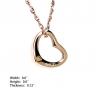 Curved Heart Pendant-Rose Gold (SS)