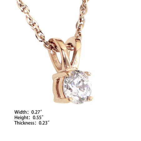 Solitaire CZ Pendant-Rose Gold (SS)