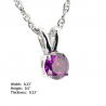 Solitaire CZ Pendant-Rhodium (SS) Clear