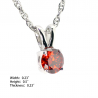 Solitaire CZ Pendant-Rhodium (SS) Clear