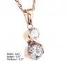 Solitaire 2CZ Pendant-Rose Gold (SS)