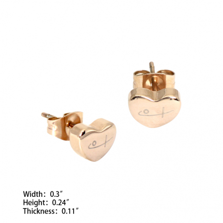 Tiny Heart Stud Earrings RG (SS)