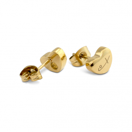 Tiny Heart Stud Earrings Gold (SS)