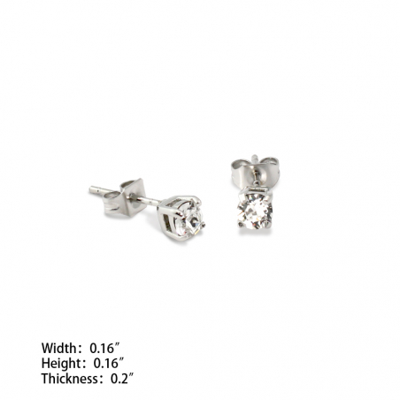 Solitaire Stud Earrings 4mm (SS)