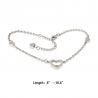 Heart Anklet-Rhodium (SS)