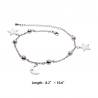 Moon & Star Anklet-Rhodium (SS)